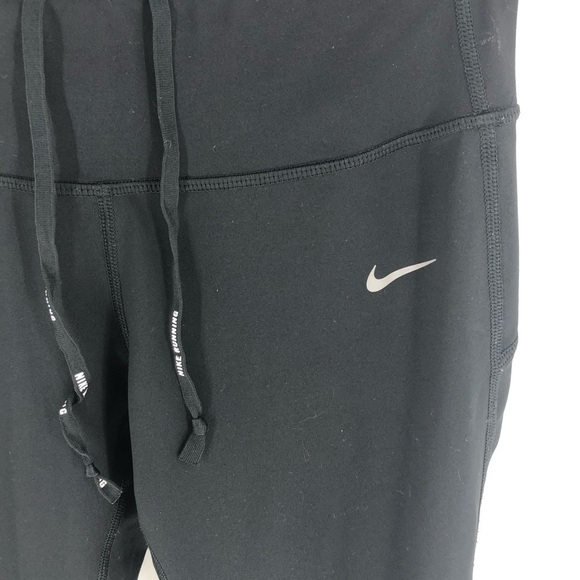 NIKE Power Essential Dri Fit Running Crop Leggings Pants Black Size Small - Picture 3 of 9